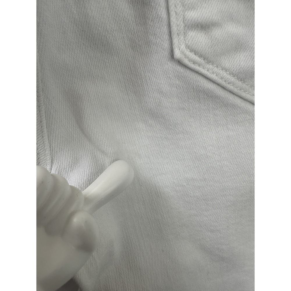 L'Agence Kendra Cropped Flare Jeans High Rise White Frayed Hem Denim Size 27 - Picture 15 of 16